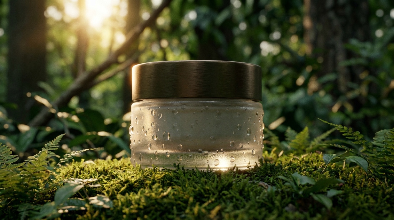 Understory Cream jar resting on moss